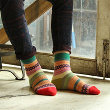 New Men Socks Man Colorful Stripe Multi-Color Cotton Socks Fashion Design Autumn Winter Warm Soft Men's Male Casual Ankle Sock