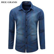 Hot Sale Men's Shirt  Casual Style Full Sleeve Striped Shirt Washing Denim Shirts High Quality MCL1767