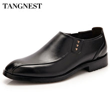 Tangnest Men Business Shoes Men Fashion Round Toe Loafers Male Patent Leather Slip-on Flats Man Wedding Shoes Brown Black XMP689