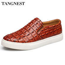Tangnest Men's Shoes Soft Hand-made Leather Loafer Male Round Toe Platform Flat New Design Flats Man Size 38~47 XMR1883