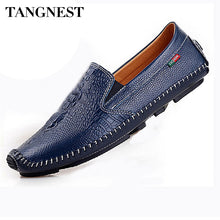 Tangnest Men Loafers New British Style Men Flats Square Toe Men's Leather Shoes Soft Leather Shoes Man Size 38~44 XMR2031