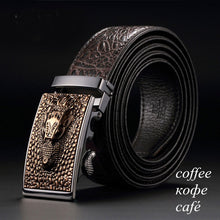 COWATHER 2016 New arrival luxury cow leather belts for men good alligator pattern automatic buckle mens belt  original brand