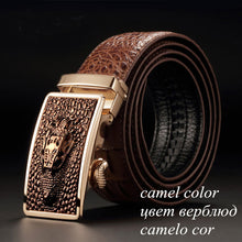 COWATHER 2016 New arrival luxury cow leather belts for men good alligator pattern automatic buckle mens belt  original brand