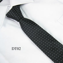 Men Slim Necktie Tie Party Wedding Classic Jacquard Woven Plain Skinny Silk