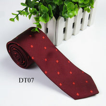 Men Slim Necktie Tie Party Wedding Classic Jacquard Woven Plain Skinny Silk