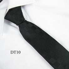 Men Slim Necktie Tie Party Wedding Classic Jacquard Woven Plain Skinny Silk