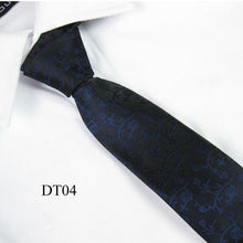 Men Slim Necktie Tie Party Wedding Classic Jacquard Woven Plain Skinny Silk