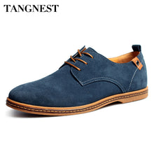Tangnest Luxury Brand Men Oxfords Shoes New Men Lace Up Fur Flats Male Suede Leather Dress Shoes Man Big Size 38-48 XMR352