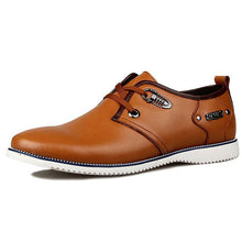 Tangnest Men Flat Shoes Leather Lace Up Men Business Shoes Casual Plain Round Toe Oxfords Wedding Dress Shoes Size 38-44 XMP424