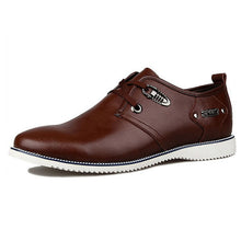 Tangnest Men Flat Shoes Leather Lace Up Men Business Shoes Casual Plain Round Toe Oxfords Wedding Dress Shoes Size 38-44 XMP424