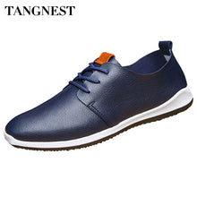 Tangnest Shoes PU Leather Man British Style Easy-match Round Toe Flats Solid Lace-up Spring Summer Driving Male Shoes XMR1956