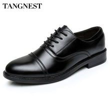 Tangnest New Arrival Men Flats Solid Round Toe Lace Up Men's Business Shoes PU Leather Slip-on Wedge Shoes For Man XMP628