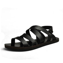 Tangnest Summer Beach Man Sandals Split Leather Buckle Strap Solid Man Slippers Fashion Leisure Breathable Men Shoes  XMR1917