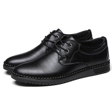 Tangnest Man's Solid Patchwork Business Shoes Men Handmade PU Leather Shoes Men Classic Casual Lace Up Formal Footwear XMP674