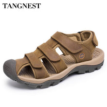 Tangnest Brand Men's Genuine Leather Sandals  Summer Fisherman Shoes Man Foot Protect Sandals Man Beach Sandals XML195