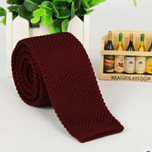 Men's Fashion Solid Tie Knit Knitted Tie Plain Necktie Narrow Slim Skinny Woven