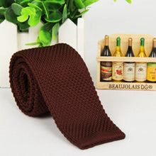 Men's Fashion Solid Tie Knit Knitted Tie Plain Necktie Narrow Slim Skinny Woven
