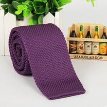 Men's Fashion Solid Tie Knit Knitted Tie Plain Necktie Narrow Slim Skinny Woven