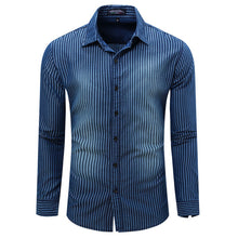 Hot Sale Men's Shirt  Casual Style Full Sleeve Striped Shirt Washing Denim Shirts High Quality MCL1767