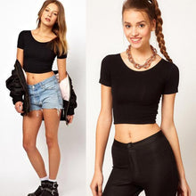 Summer Short Sleeves Sexy Women Basic Tees Short Tops Cropped shirt Classic White Black Gray Workout Tops crochet top