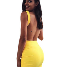 Sexy Backless Summer Dress Casual Sheath Women Sleeveless Evening Party Short Mini Dress 2 Colors Beach dress vestidos muje