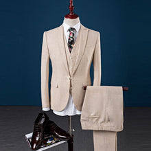 Brand Clothing New High Quality Linen Men's suits 3 Pieces Jackets+Vest+Pants wedding suit for men plus size S-4XL
