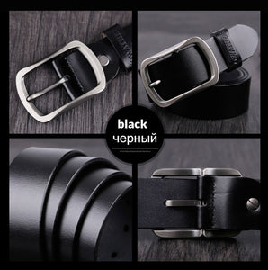 1pc Luxury Cowhide Beauty Head Smooth Buckle Leather Belt For