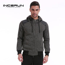 INCERUN Fashion Hoodies Brand Men Splice Knitting Hooded Sweatshirt Male Hoody Casual Warm Autumn Winter Hoodie Mens Cardigans