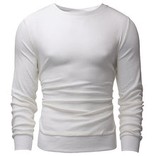Sweatshirt Men New Casual Fitness Tops Fashion Knitting Hoodies Slim Sweatshirt Mens Pullover Long Sleeve Round Neck Solid