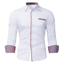 Shirts Men Slim Fit Fashion Casual Long Sleeve Formal Dress Shirt 100% Cotton Masculina Business Shirts Plain Lapel Neck Male