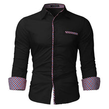 Shirts Men Slim Fit Fashion Casual Long Sleeve Formal Dress Shirt 100% Cotton Masculina Business Shirts Plain Lapel Neck Male