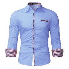 Shirts Men Slim Fit Fashion Casual Long Sleeve Formal Dress Shirt 100% Cotton Masculina Business Shirts Plain Lapel Neck Male