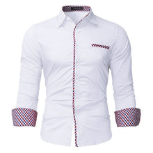 Shirts Men Slim Fit Fashion Casual Long Sleeve Formal Dress Shirt 100% Cotton Masculina Business Shirts Plain Lapel Neck Male