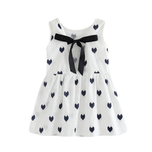 Heart Print Princess Kids Dress Children's Clothing Bowknot Girls Dress One-Piece Sleeveless Backless Colthes For Kids