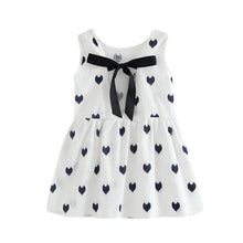 Heart Print Princess Kids Dress Children's Clothing Bowknot Girls Dress One-Piece Sleeveless Backless Colthes For Kids