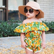 kids clothes baby girls rompers tulip floral girl romper summer Children clothing Off Shoulder Toddler Baby Girl Jumpsuit