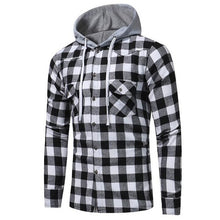 Tops Blusas Men Autumn Slim Fit Check Plaid Fashion New Sportswear Buttons Long Sleeve Casual Blouse Hooded Hoodies Shirt 2018