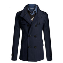 Men Winter Autumn Trench Coats Smart Casual Office Wool Blends Coat Jacket Slim Fit Business Formal Fashion Overcoat Top Outwear