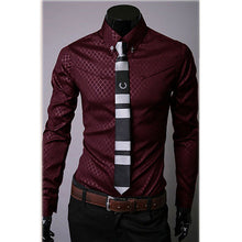 Fashion Men's Luxury Casual Shirts Slim Fit Dress Shirts Long Sleeve Button Tops