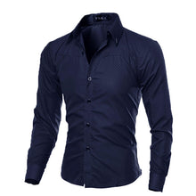 Fashion Men's Luxury Casual Shirts Slim Fit Dress Shirts Long Sleeve Button Tops