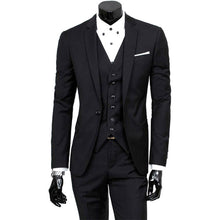New Fashion Men's Slim Suit Champagne Party Tuxedo Men 3 Piece Suits Groom Wedding Costumes H9
