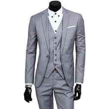 New Fashion Men's Slim Suit Champagne Party Tuxedo Men 3 Piece Suits Groom Wedding Costumes H9