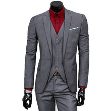 New Fashion Men's Slim Suit Champagne Party Tuxedo Men 3 Piece Suits Groom Wedding Costumes H9