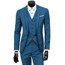 New Fashion Men's Slim Suit Champagne Party Tuxedo Men 3 Piece Suits Groom Wedding Costumes H9