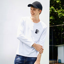 Pioneer Camp new long sleeve button T-shirt men brand-clothing casual print T shirt male top quality stretch Tshirt ACT701191