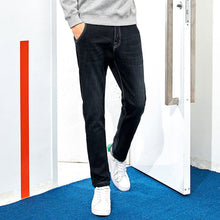 Pioneer Camp thick fleece warm jean men brand clothing autumn winter black denim pants male quality solid trousers ANZ710001