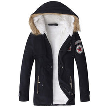 Jackets Coat Men Warm Fleece Liner Hooded Overcoat Winter Padded Jacket Zipper Outwear Flannel Windproof Fashion Plus Size Tops
