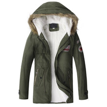 Jackets Coat Men Warm Fleece Liner Hooded Overcoat Winter Padded Jacket Zipper Outwear Flannel Windproof Fashion Plus Size Tops