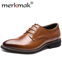 2018 New High Quality Genuine Leather Men Brogues Shoes Lace-Up Bullock Business Dress Men Oxfords Shoes Male Formal Shoes