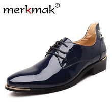 Merkmak Men Oxford Shoes 2018 New Fashion PU Leather Lace-Up Business Men Shoes High Quality Men Dress Shoes Men Flats